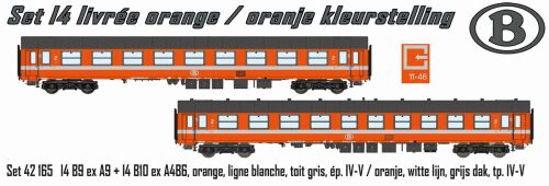 LS Models 42165 2tlg.I4 B9 exA9+ B10 exA4B6 orang.IV SNCB